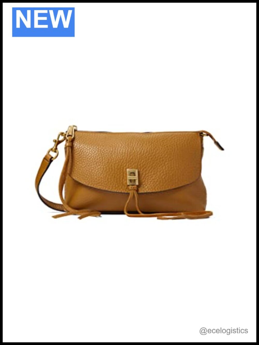 Leather Top Zip Crossbody Bag with Adjustable Strap